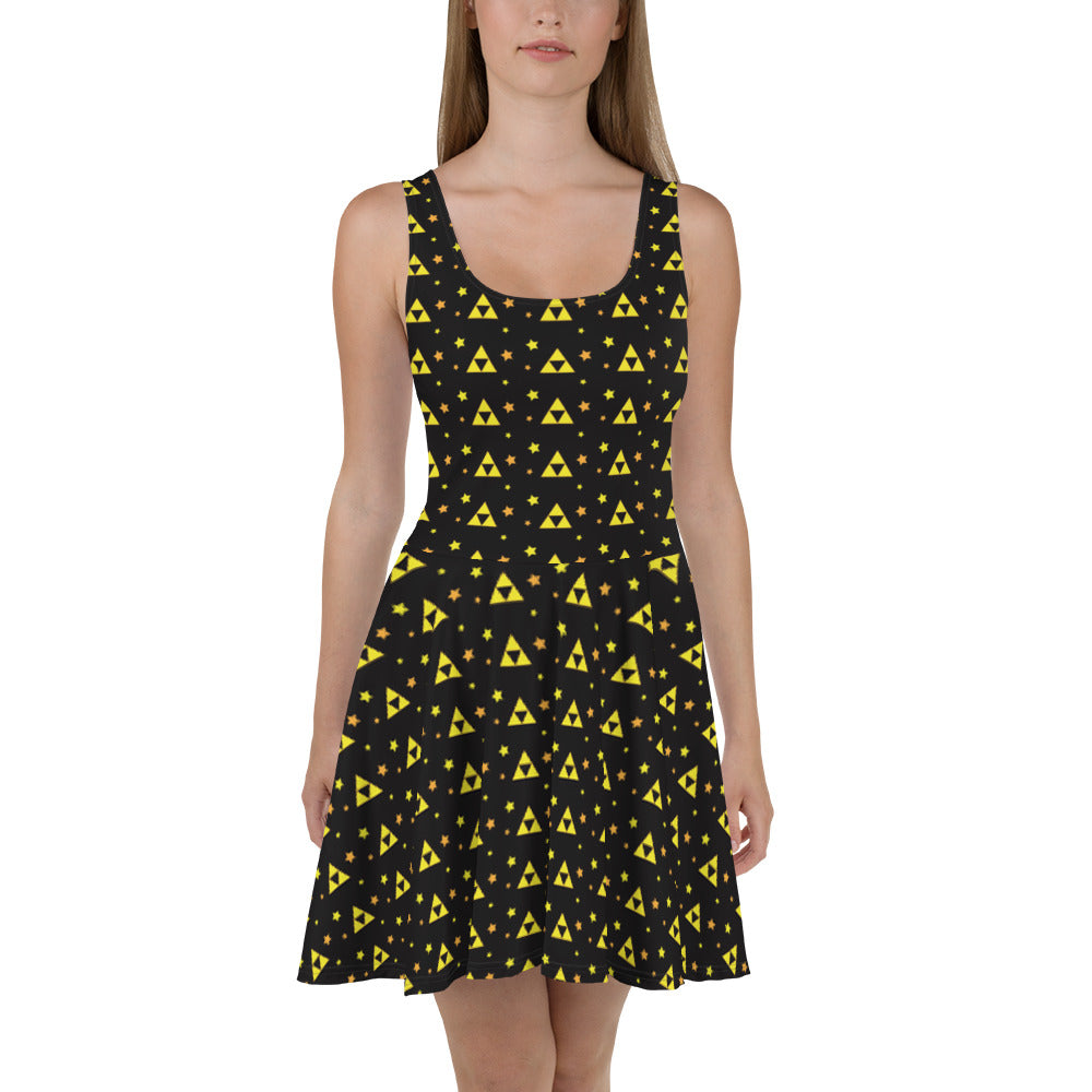 Triforce Patterned Skater Dress