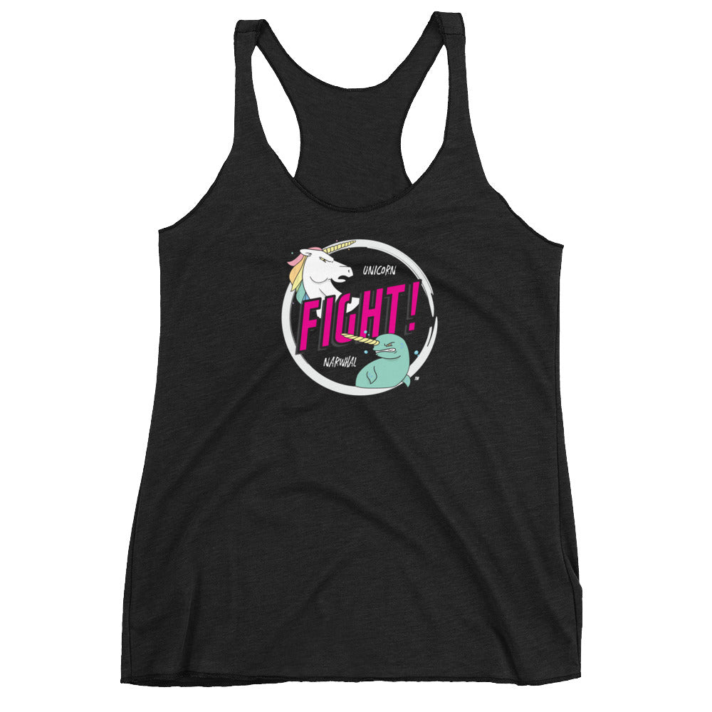 Unicorns Vs Narwalls Women's Racer-back Tank-top