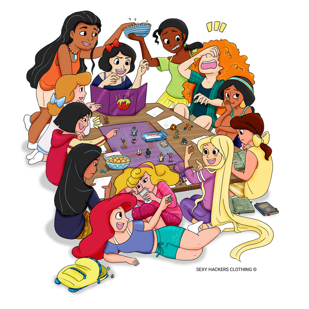 Disney Princesses and DND White Ceramic Mug with Color Inside