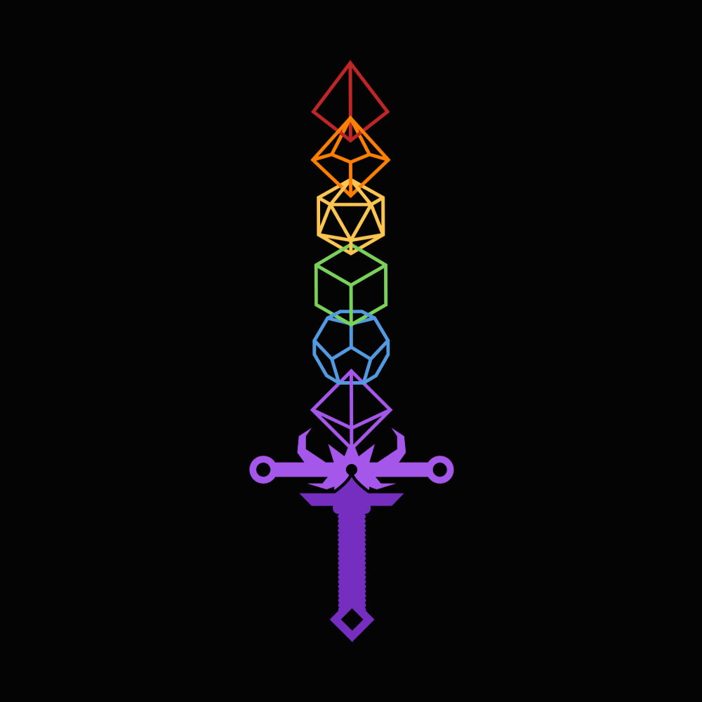 Rainbow Dice Sword Unisex Hoodies