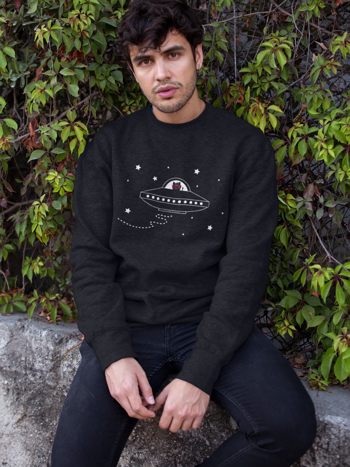 Space Ship Kitty Unisex Sweatshirts