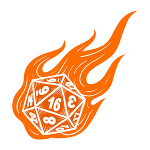 Flaming Role-Playing Polyhedral Dice Women's Racerback Tank