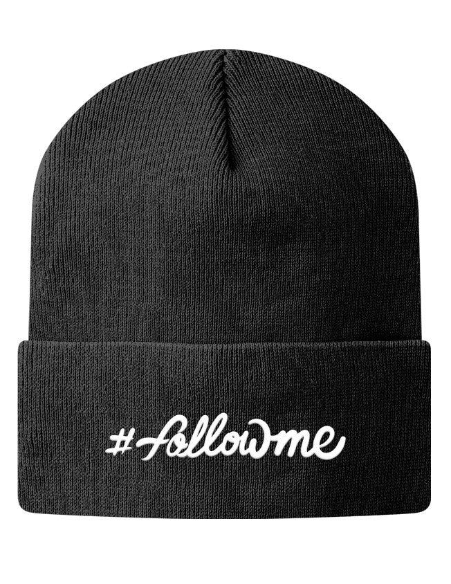 Knit Beanie - #followme 