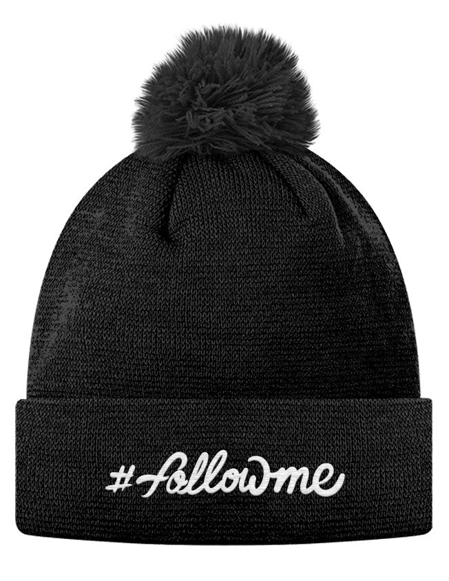 Pom Pom Knit Cap - #followme 