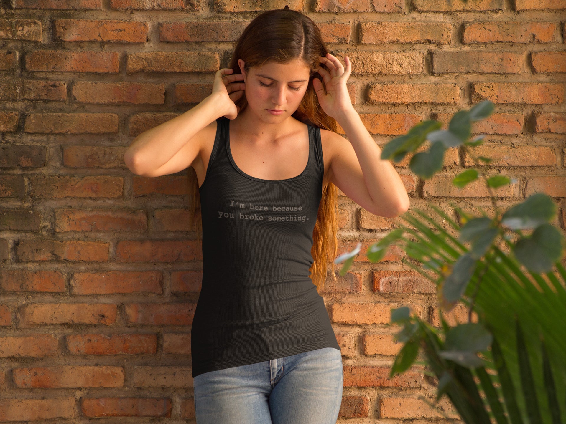 I'm Here Because You Broke Something Women's Racer-back Tank-top