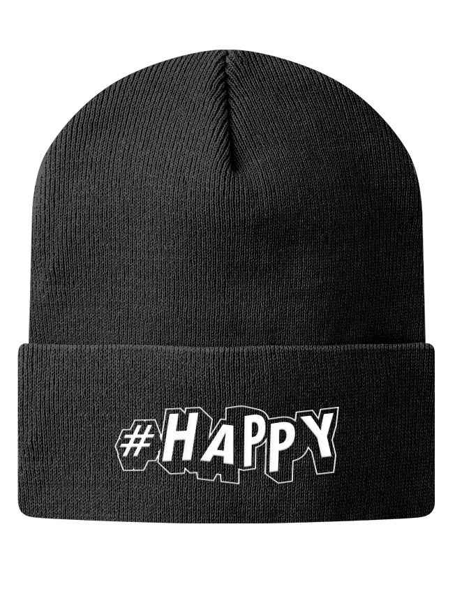 Knit Beanie - #Happy  - 1