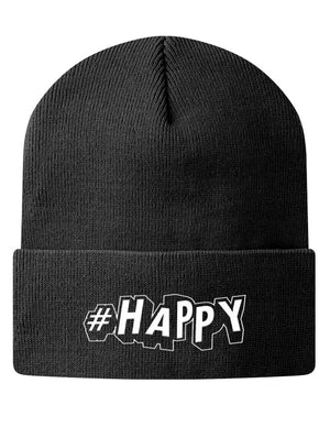 Knit Beanie - #Happy  - 1