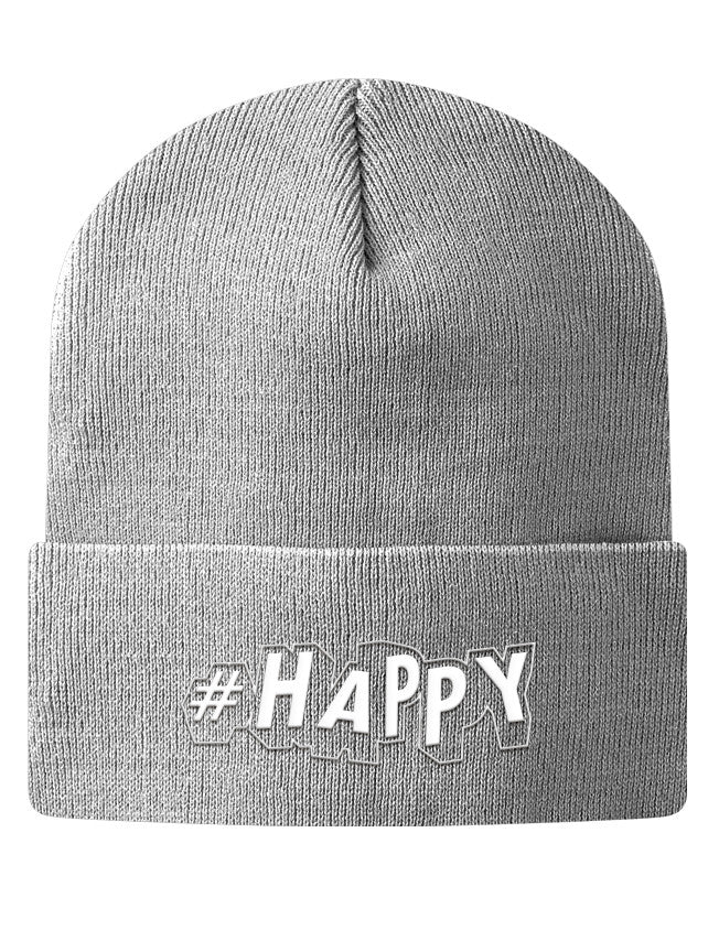 Knit Beanie - #Happy  - 2
