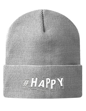 Knit Beanie - #Happy  - 2