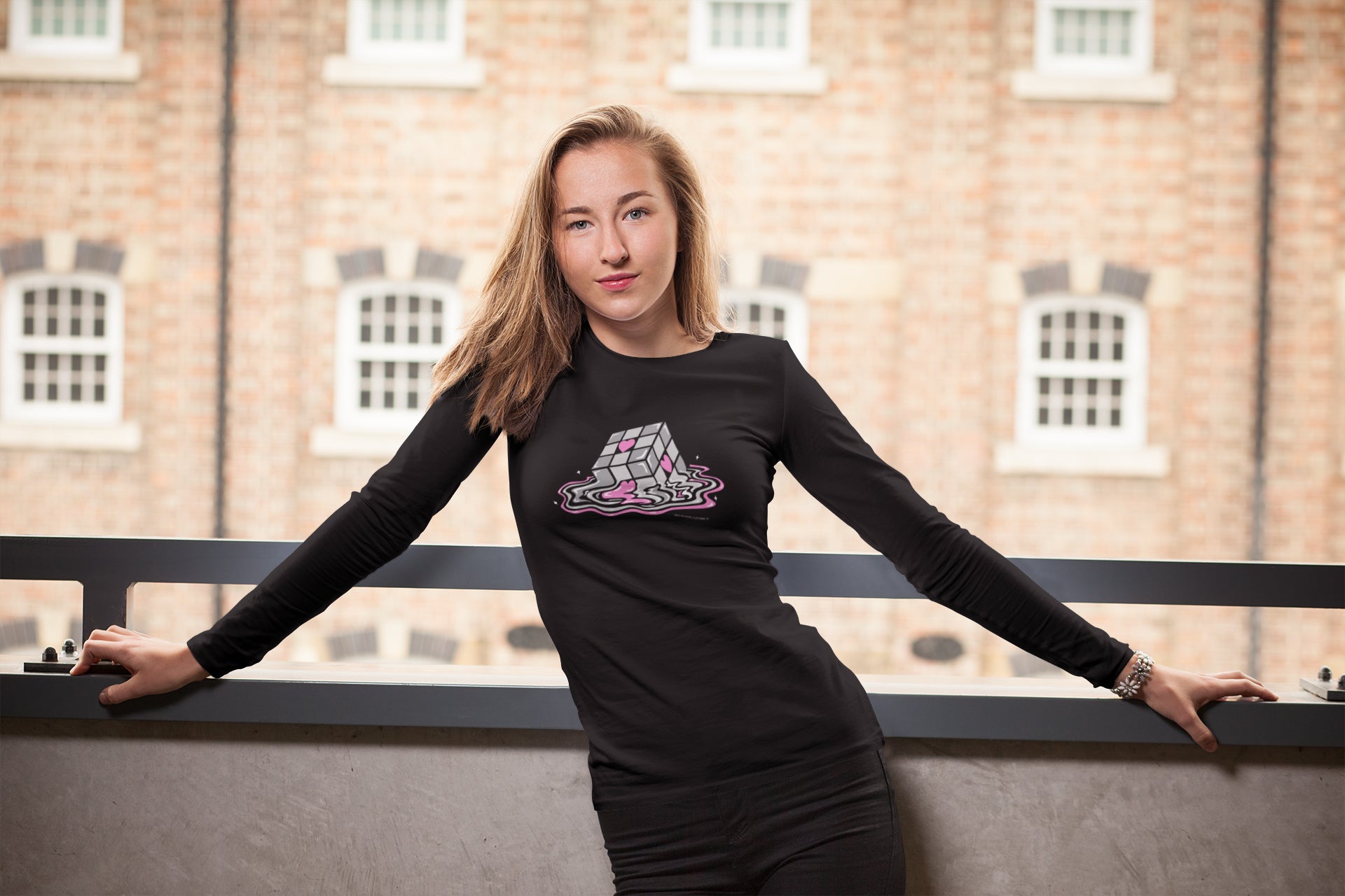 Melting Companion Cube Men's Long Sleeve