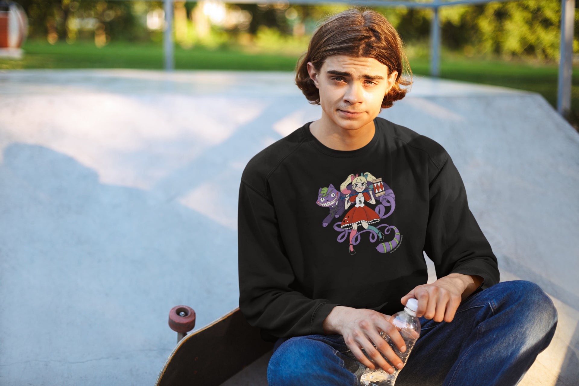 Harley Quinn and Joker in Wonderland Unisex Sweatshirts
