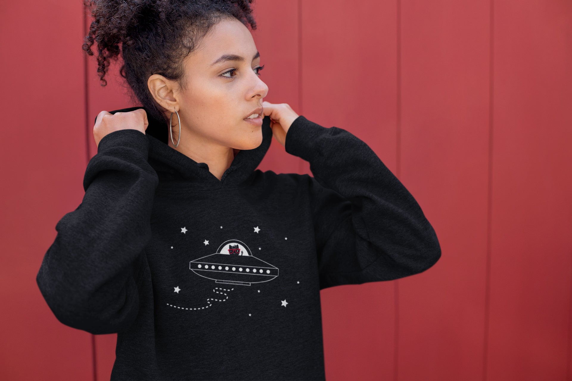 Space Ship Kitty Unisex Hoodies