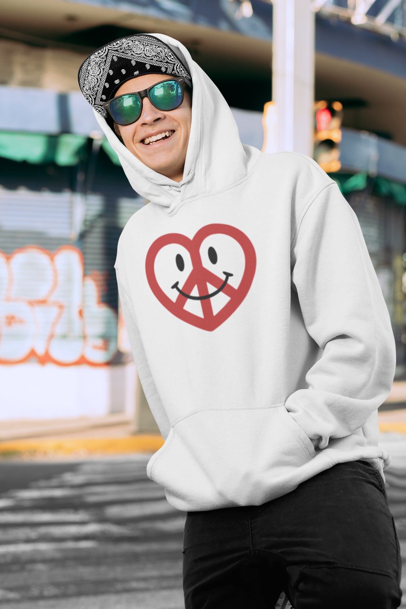 White Love Peace and Happiness Unisex Hoodies