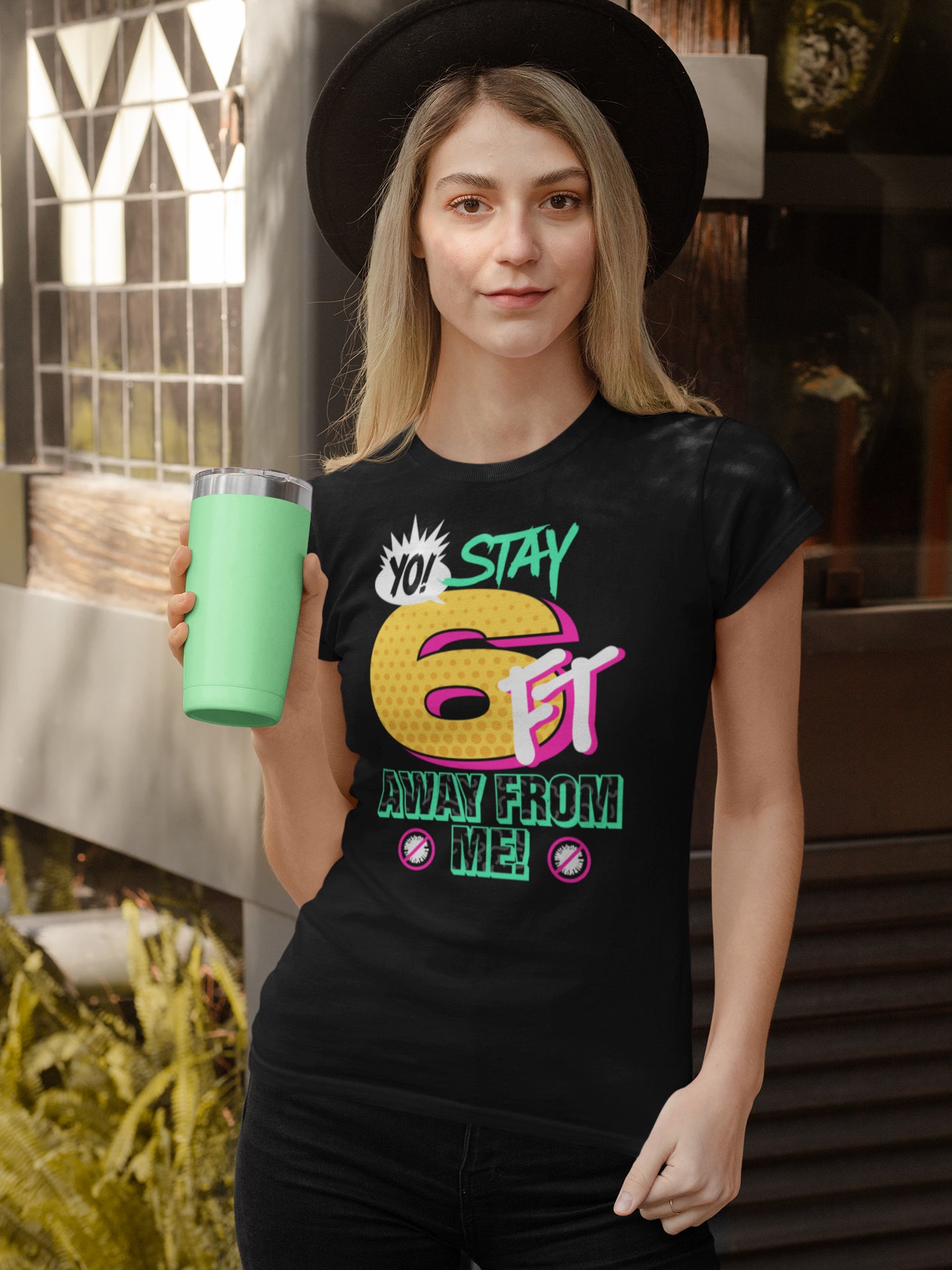 Yo Stay 6Ft Away From Me Women's Scoopneck T-shirt