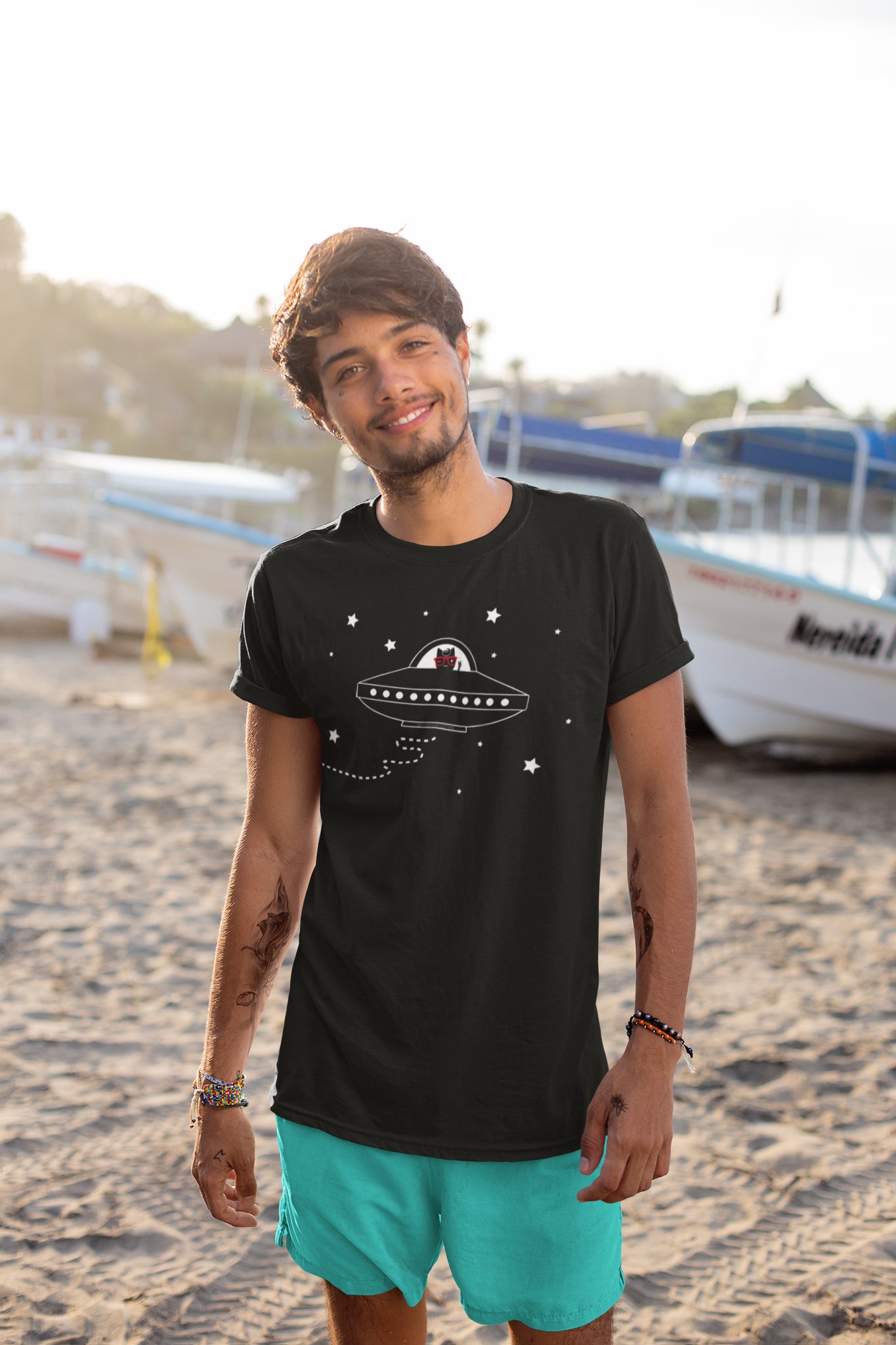 Space Ship Kitty Unisex T-shirt