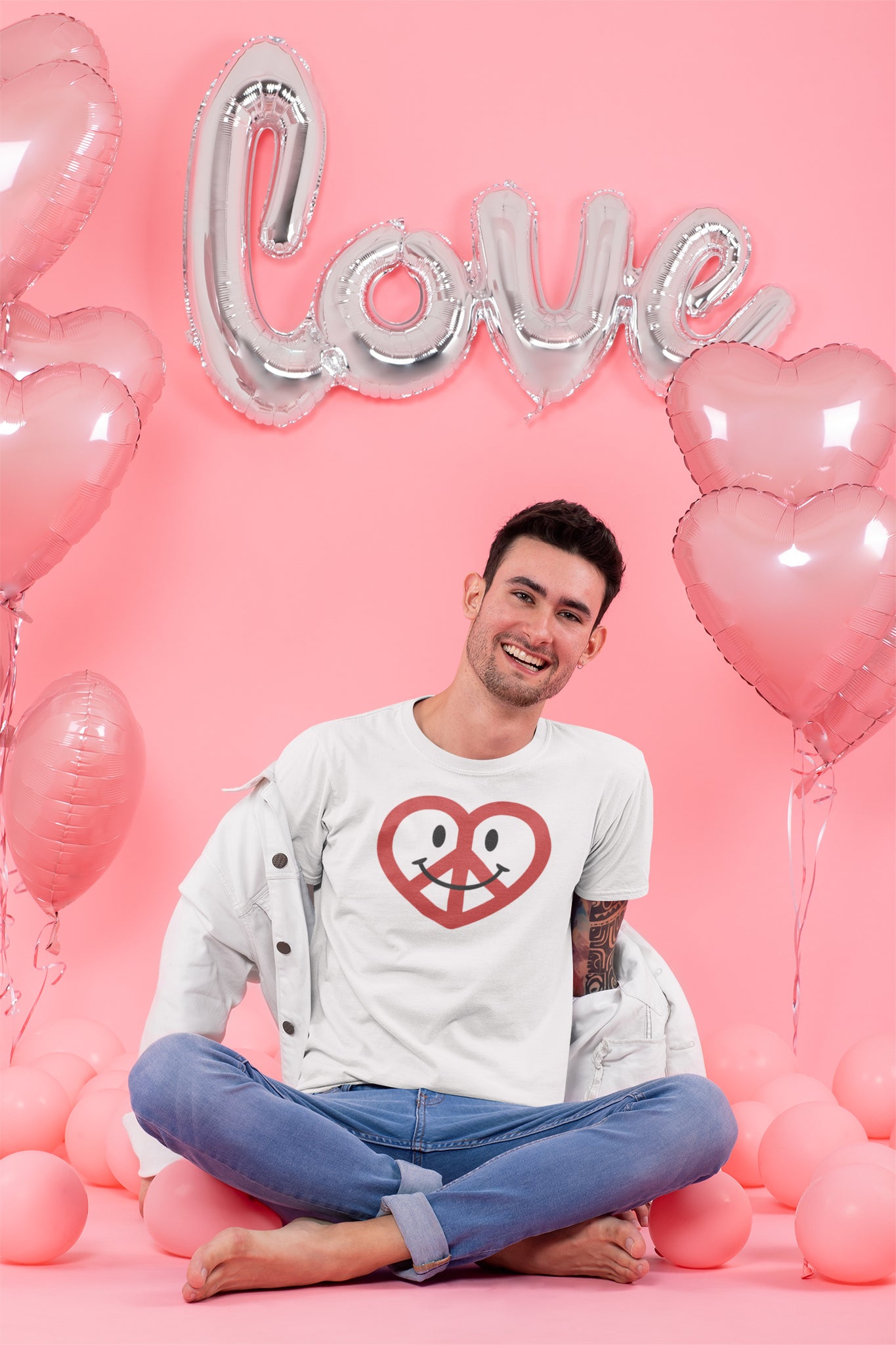 White Love Peace and Happiness Unisex T-shirt