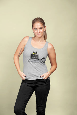 Cats Work on Computers Women's Racer-back Tank-top