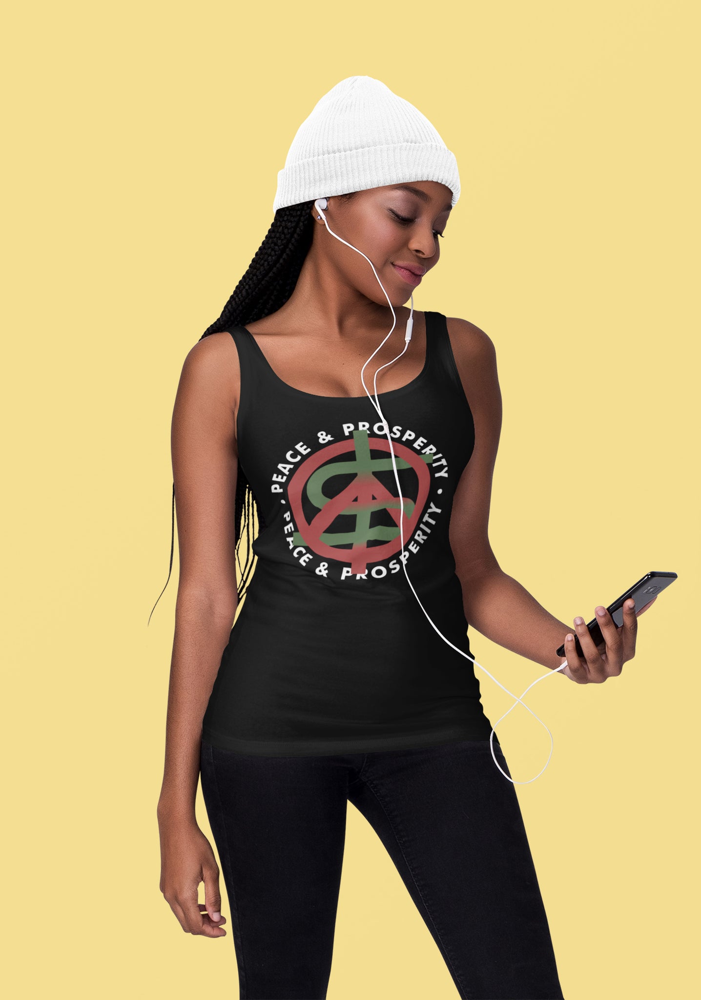 Peace and Prosperity Women's Racer-back Tank-top
